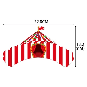Circus tent cake topper dimensions 22.8cm width and 13.2cm height for party decoration