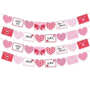 Valentine Day Heart Envelope Banner Paper Garland Romantic Wedding Party Engagement Proposal Backdrop Decoration Props