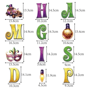 Kit bannière Mardi Gras avec masques de carnaval et lettres en violet vert et or