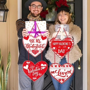 Lot de suspensions de porte cœur pour la Saint-Valentin avec ornements festifs