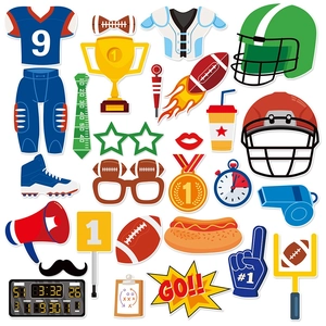 American Football Fotobox Requisiten Papier Handheld Spieltag Super Bowl Sport Thema Party Dekorationen Zubehör