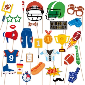 American Football Foto-Requisiten Set mit Helm und Trikot für Super Bowl Partys