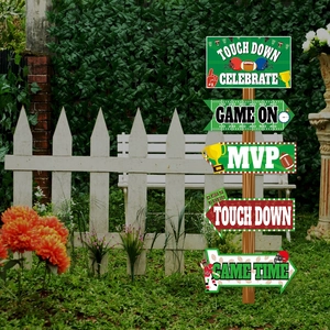 Set di 5 cartelli da giardino football americano con design MVP per decorazioni feste