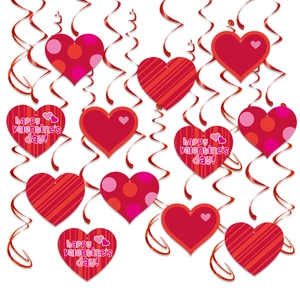 Valentine's Day Herz Spiral Hängedekorationen Karton Papier PVC Wirbel Für Romantische Hochzeit Party Jubiläum Dekoration