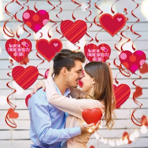 Romantische Valentinstag Herz-Spiral-Dekorationen für festliche Party Deckenaufhängung