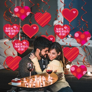 Herz-Spiralhänger zum Valentinstag für romantische Party- und Wohndekorationen