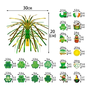 Kit décoration table Saint-Patrick avec fontaine en aluminium et motifs trèfles