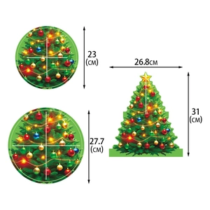 Detailed size specifications for Christmas tree and round tiered cupcake stand toppers