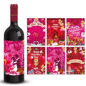 Valentine Day Wine Bottle Stickers Romantic Heart Cupid Self Adhesive Labels For Proposal Wedding Party Atmosphere Decor