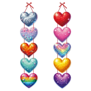 Guirlandes de cœurs pour décoration de porte Saint-Valentin avec motifs à paillettes
