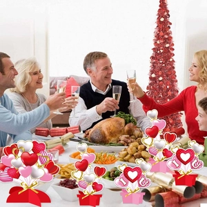 3D heart balloon centerpieces for Valentine's Day party table decor in red and pink colors