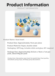 Detailed Hanukkah vase insert set featuring Star of David and Menorah symbols for DIY decor