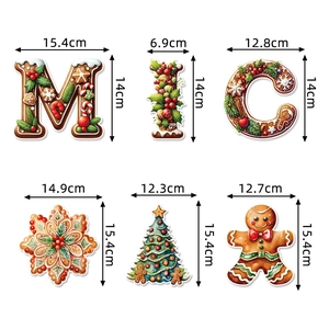 Gingerbread man Christmas banners set with 2x3 grid layout and festive decorations
