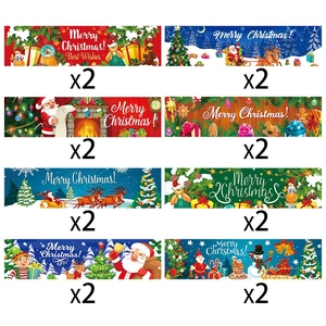Christmas water bottle labels set featuring Santa and Reindeer for holiday party decor