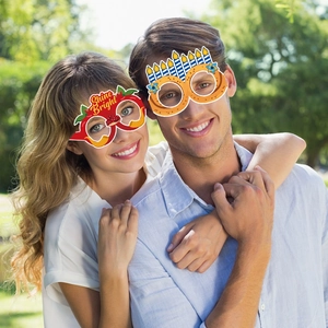 Lunettes de fête Hanoucca en papier avec designs Shine Bright et Menorah pour accessoires photo