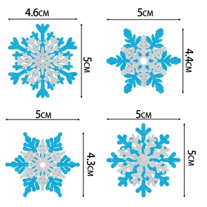 Blue glitter snowflake cake toppers set for winter Christmas party decorations