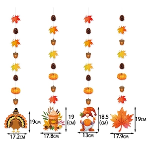 Détails des bannières de Thanksgiving avec citrouilles, dindes et feuilles d'érable d'automne