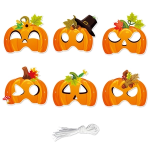 Halloween Action De Grâce Masque De Citrouille Accessoires Photo Carton Thème Récolte Automne Décoratif Avec Élastique