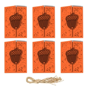 Inviti Per Il Ringraziamento Biglietti Di Auguri Taglio Laser Cavo Ghianda Tema Autunno Carta Arancione DIY Con Spago Evento