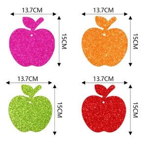 Décorations de pommes pailletées en quatre couleurs pour fêtes et salles de classe