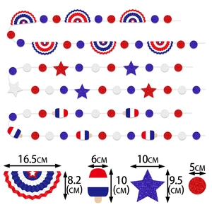 USA Independence Day star and banner hanging decorations set in red white and blue colors
