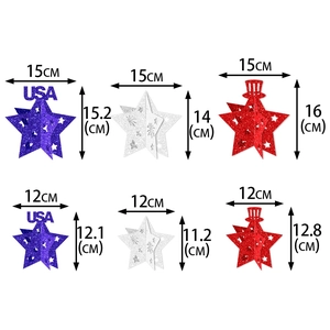 3D USA star tabletop decorations with red white blue glitter finish for patriotic party
