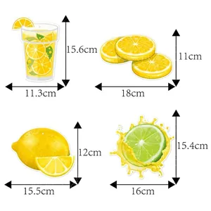 Hello Summer lemon and lime spiral hanging decorations set for party wall decor
