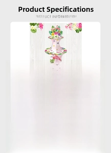 Detail of assembly parts for Hawaii flamingo three-tier paper cupcake stand decor