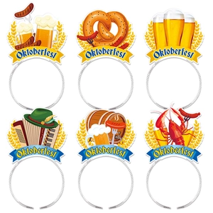 Serre-têtes de Fête Oktoberfest Décorations de la Fête de la Bière de Munich Accessoires Photo Serre-têtes en Papier Imprimé Accessoires de Cheveux de Festival