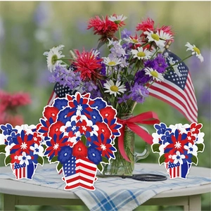 3-teiliges patriotisches Blumendekorations-Set zum 4. Juli für den amerikanischen Unabhängigkeitstag