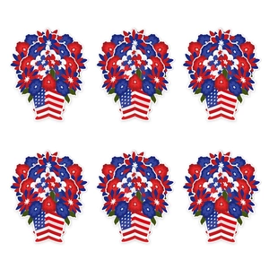 6-teiliges Set Unabhängigkeitstag Blumendekorationen mit US-Flagge und Nationalfarben