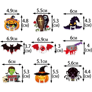 Halloween glass card set with pumpkin, ghost and spider designs for party cup decoration