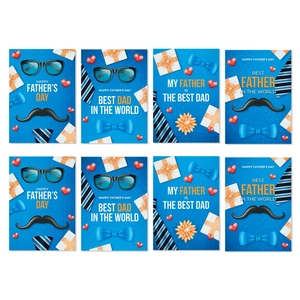 Father's Day bottle label set with mustache, tie and Happy Father's Day greetings