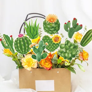 Tropical cactus and succulent party picks in floral display for summer event decor
