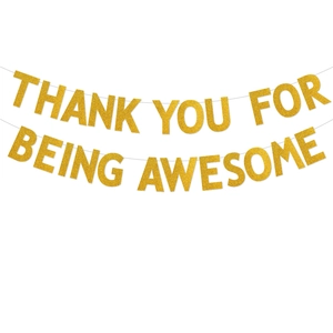 Bannière Thank You For Being Awesome Paillettes Dorées Enseigne Lettre Suspendue Pour Retraite Remise Diplôme Anniversaire