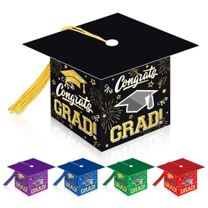 Graduation Cap Gift Boxes Paper Mortarboard Candy Box With Tassels Congrats Grad Party Favors Ceremony Decoration