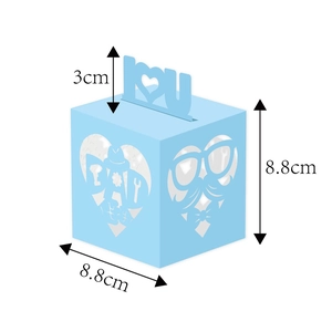 Father's Day gift box with DAD design, mustache and bow tie cutout, size 8.8x8.8cm