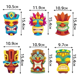 Polynesian Tiki mask party decorations for Hawaiian Aloha celebrations in six styles