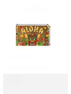 Guide des tailles du décor de fête Luau Tiki 180x110cm en tissu polyester résistant