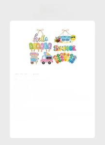 DIY summer party door hanging kit with paper ice cream and sun patterns, 41cm size