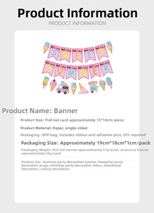 Detail of Sweet Summer banner set with 13x18cm swallowtail cards and ribbon packaging