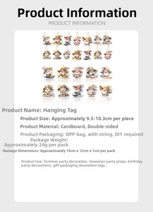 Detailed dimensions and specifications for summer gnome paper gift tags with twine