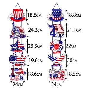 Tableau des tailles pour bannières du 4 juillet avec Statue de la Liberté et décorations