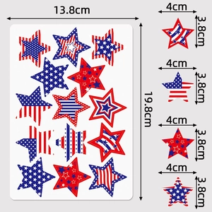 US Independence Day star stickers with American flag patterns for gift envelopes