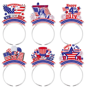 Patriotic Independence Day Party Headbands Paper Plastic July Fourth Photo Props Celebration Accessories For Adults Kids