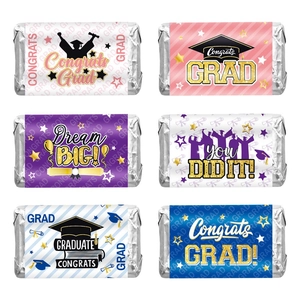 Graduation Party Sticker Adhesive Paper Congrats Grad Mini Candy Chocolate Wrapper Labels Ceremony Decor Celebration