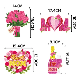 Mother's Day ceiling swirls with rose, MOM letters, flower wreath and champagne motifs