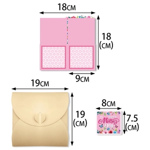 3D Mother's Day pop-up card set with heart envelope and floral card size specifications
