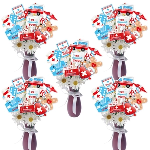 Nurse Graduation Party Vase Inserts Medical Theme Paper Photo Props Centerpiece Decorations Double Sided Nursing Theme