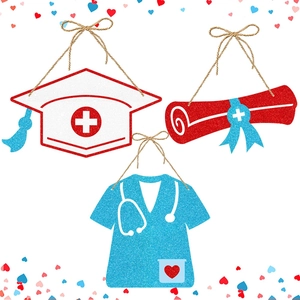 Glitter Paper International Nurse Day Party Decoration Scrub Nurse Hat Scroll Door Hanging For Graduation Ceremony Hospital Theme Party Decor